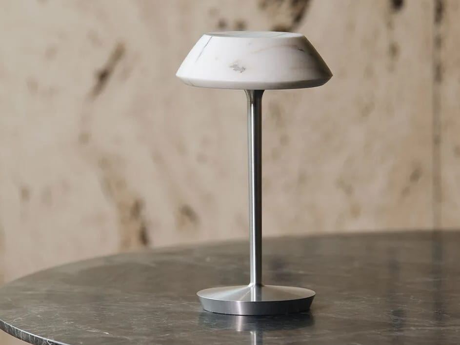 Мраморная перезаряжаемая настольная лампа Maami Home mini FIORE WHITE ARCH-00125319