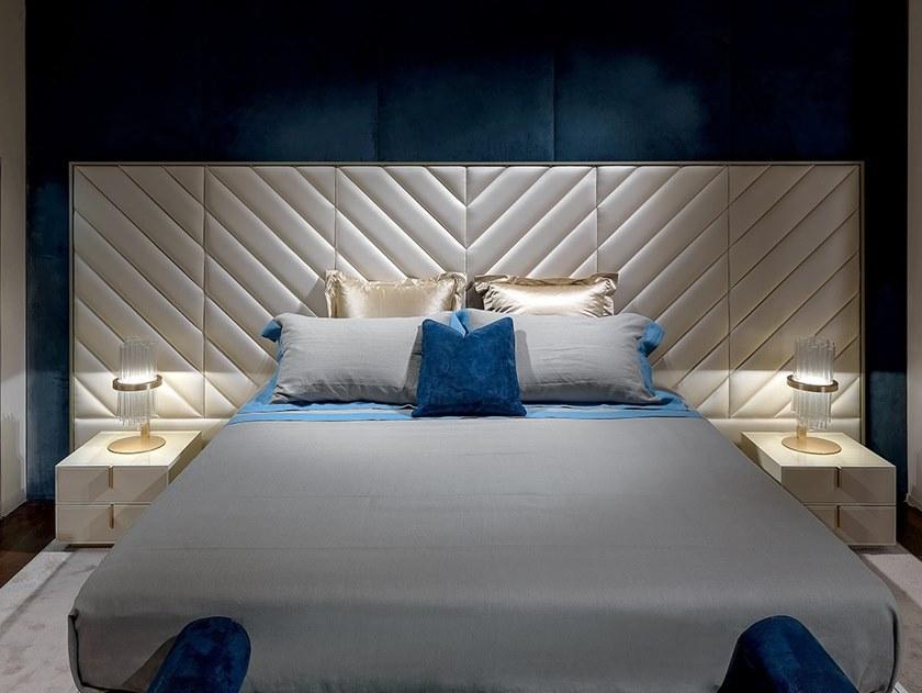 Paolo Castelli Лаковая прикроватная тумбочка из мдф и воловьей кожи с ящиками Fine sun-id-1503014 - Вид №3