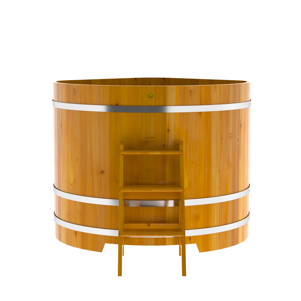 2322 Купель угловая из лиственницы Рустик 1,37х1,37х1,2 натуральная Alyarus  - Вид №4