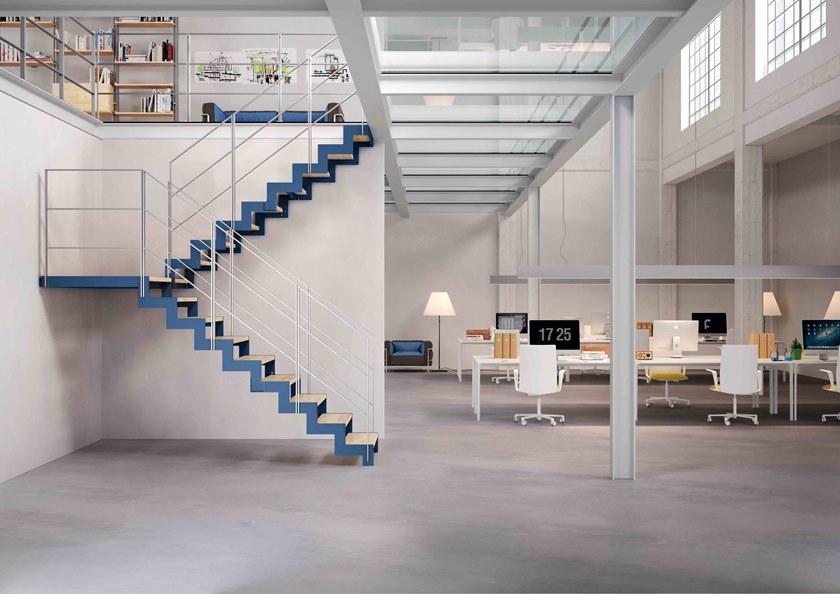 Fontanot П-образная открытая лестница из стали и дерева Lafont sun-id-1441708 - Вид №18