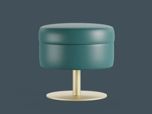 Кожаный низкий стул