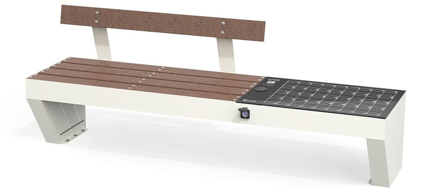 Скамья с розетками, беспроводной зарядкой и фотоэлектрической панелью EUROCOMITALIA VIVA BIANCA ARCH-00105527