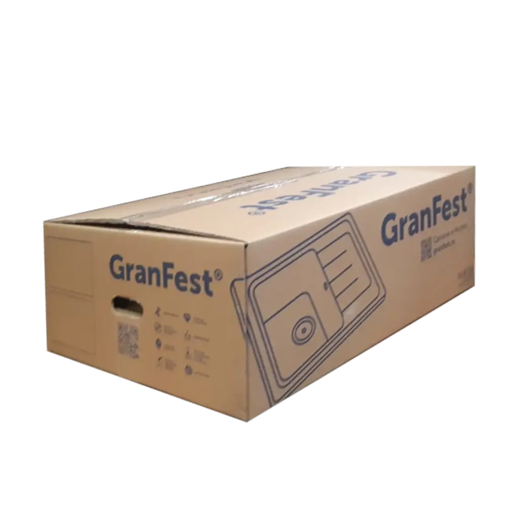 GRANFEST QUADRO GF-Q650L - врезная мойка из мраморной крошки с полочкой 83089087 STLM-0038956 - Вид №6