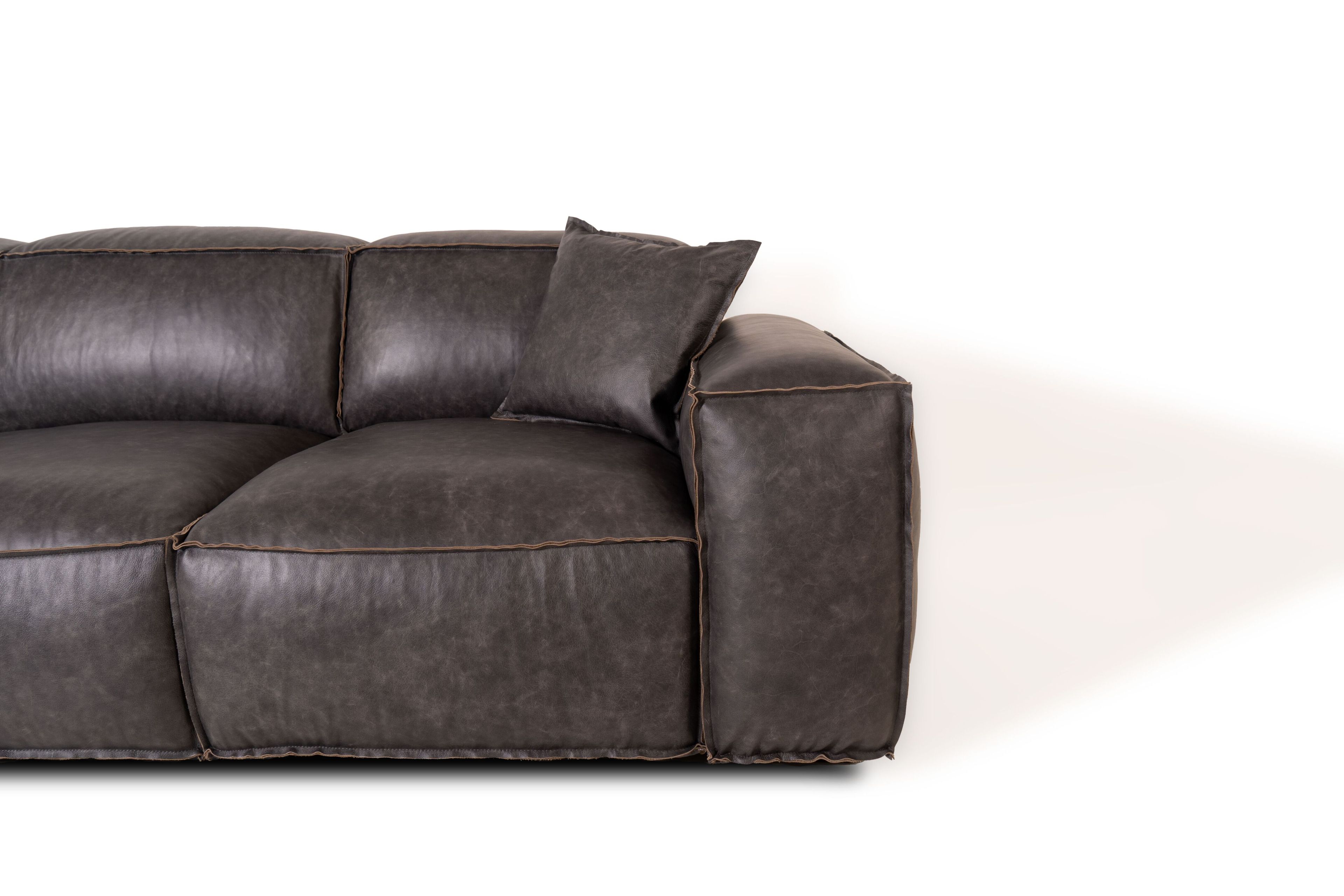 3-местный секционный диван из антикварной кожи Mantellassi 1926 Placido ARCH-00143163 - Вид №5
