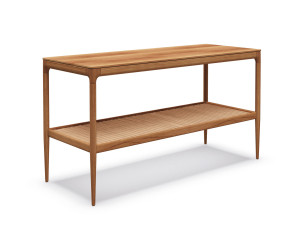 Высокий прямоугольный стол для сервировки сада из тикового дерева