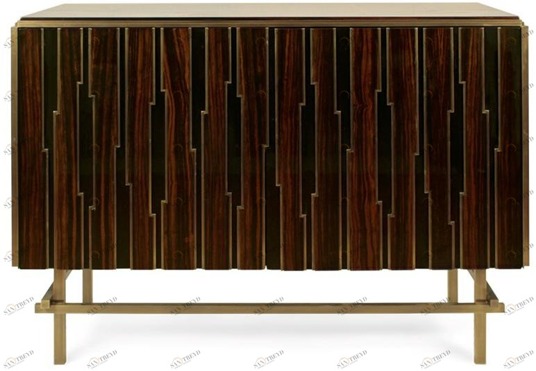 JOSÉ LEITE DE CASTRO Комод из черного дерева с распашными дверцами  10405262 