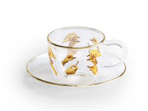 Кофейная чашка из боросиликатного стекла с блюдцем