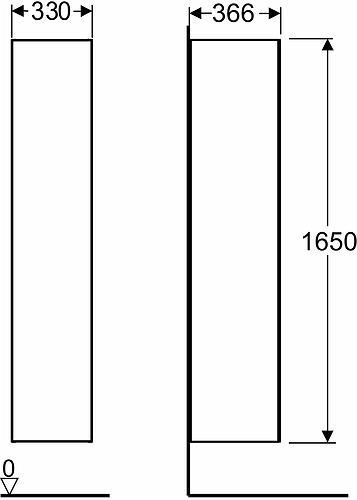 9742021111 IDO Elegant высокий шкаф с дверцей, 330 мм, белый - Вид №4