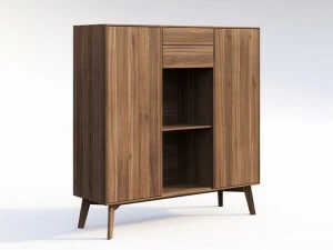 sixay furniture Комод деревянный с распашными дверцами и ящиками Finn