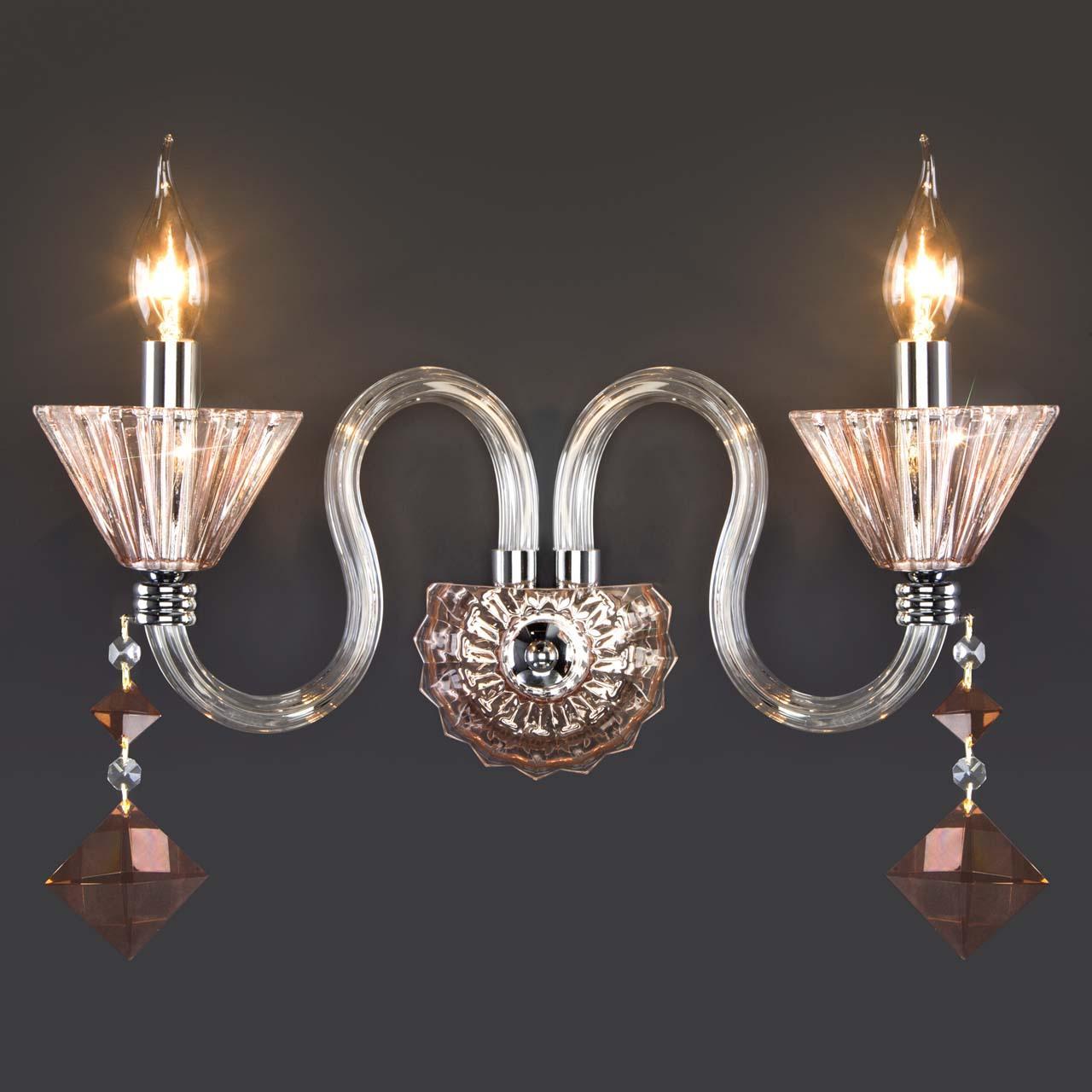 Бра хрустальное на 2 лампы хром Lorita 311/2 BOGATES LORITA 00-3931793 Прозрачный;хром  - Вид №1