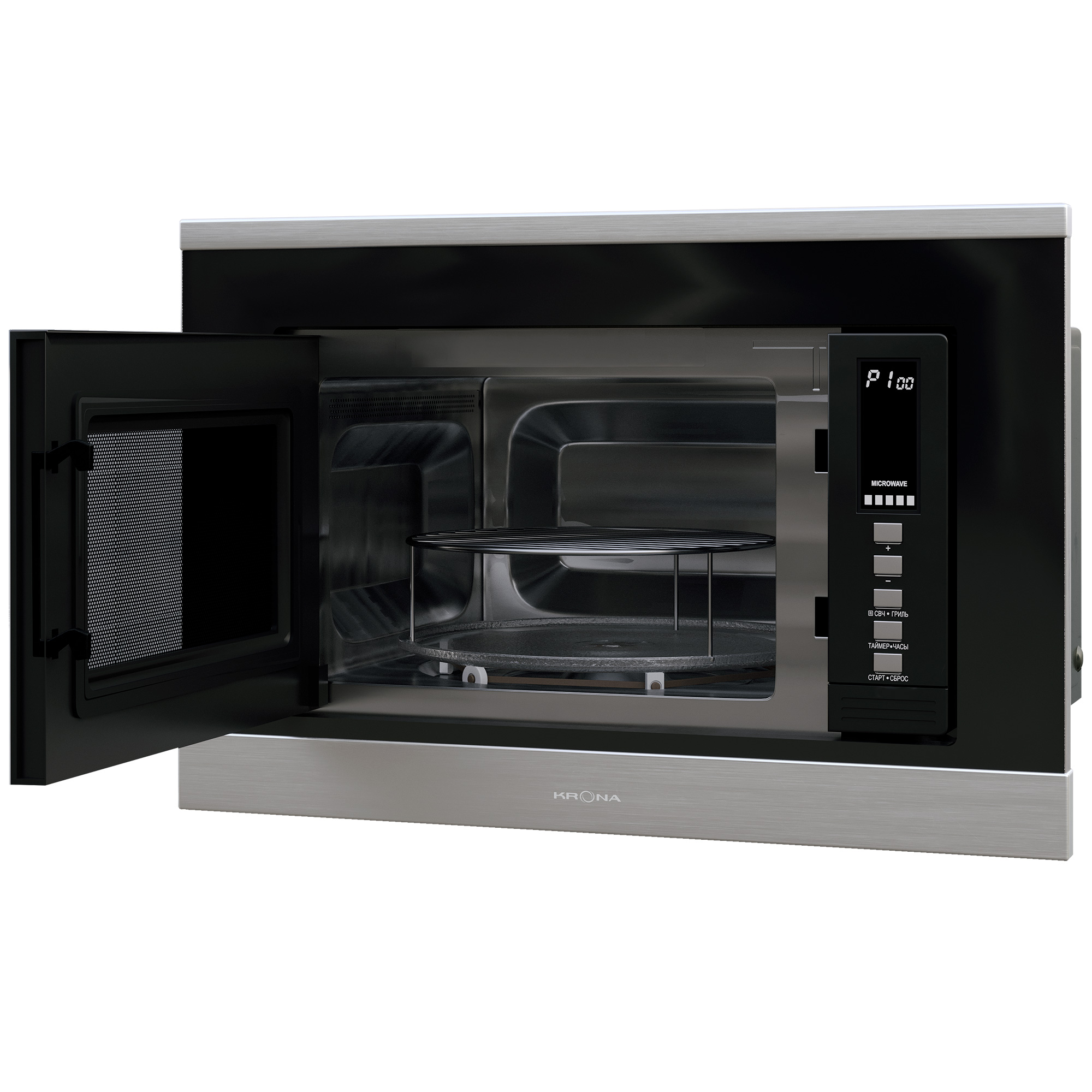 9907740 Встраиваемая микроволновая печь KRONA LAUNE 60 S K серебристый KRONA1 STDN-0054837 - Вид №1