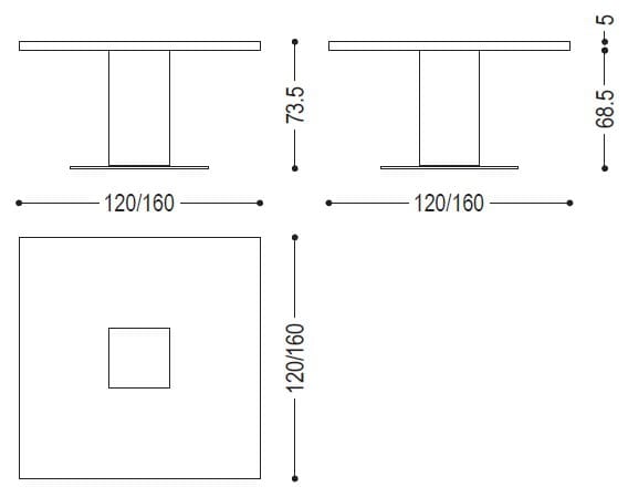 Квадратный стол из массива дерева Riva 1920 Boss Executive ARCH-00125203 - Вид №2
