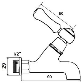 rvb Смеситель для умывальника настенный на одно отверстие 1935 wood 1936.11.04-cc - Вид №1