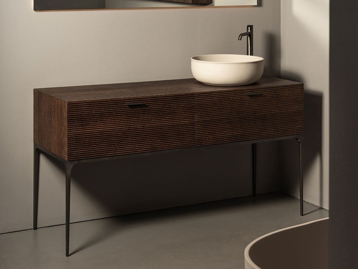 Деревянный одиночный напольный умывальник с ящиками Inbani решетки ARCH-00051614