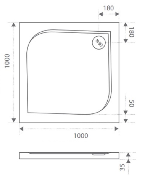 ЛП00029 Поддон Bas Квадро Santreyd - Вид №1