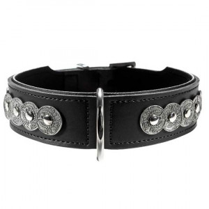 ПР0046527 Ошейник для собак Basic Rom 65 (51-58,5см)/3,9 натуральная кожа черный HUNTER