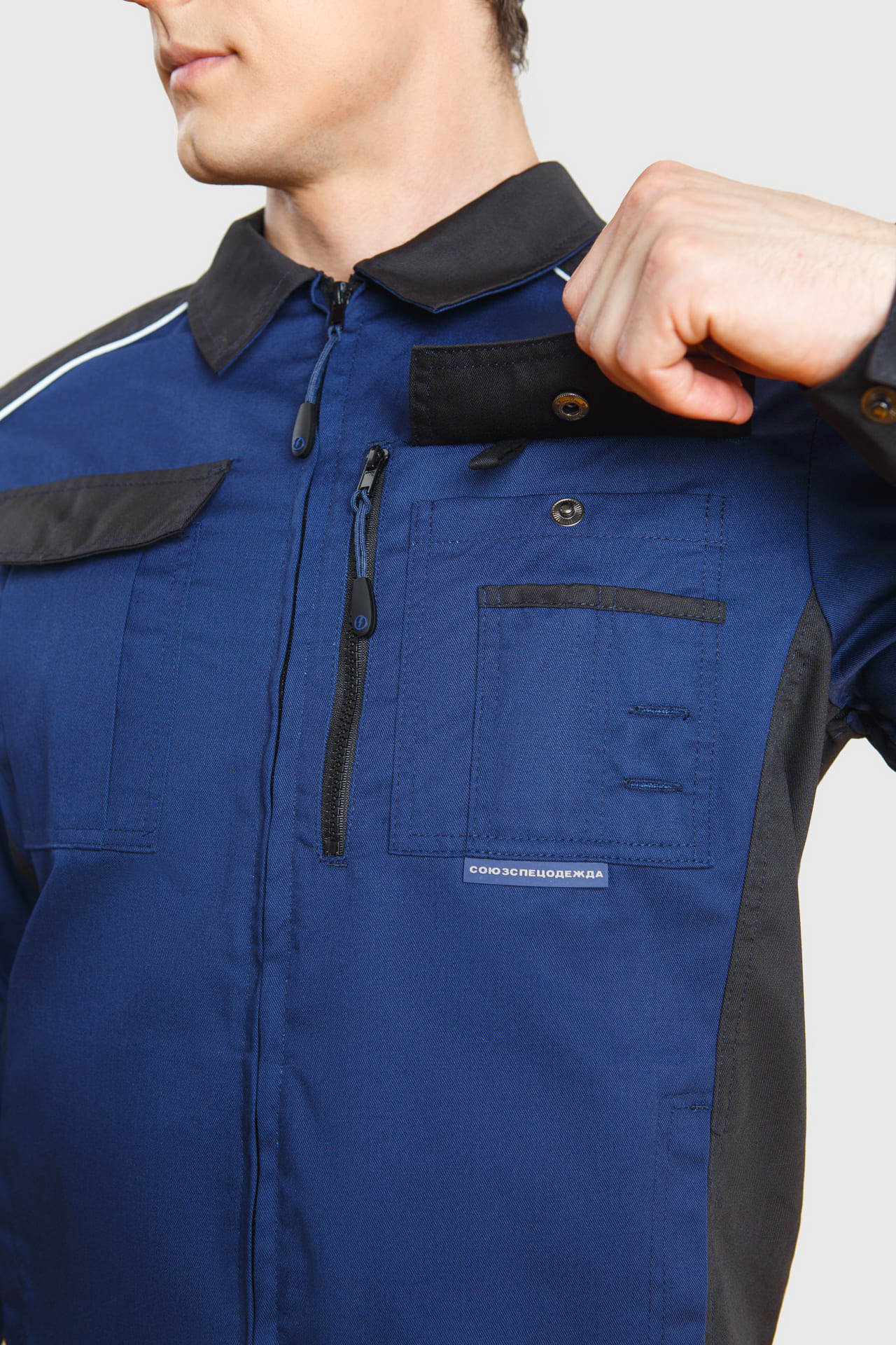 70046 Костюм  NEW темно-синий с черным STATUS  Летняя спецодежда  размер 56-58/170-176  - Вид №10