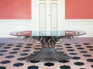 OFFICINACIANI Овальный стол из железа и хрусталя Grano Hf2014-ta