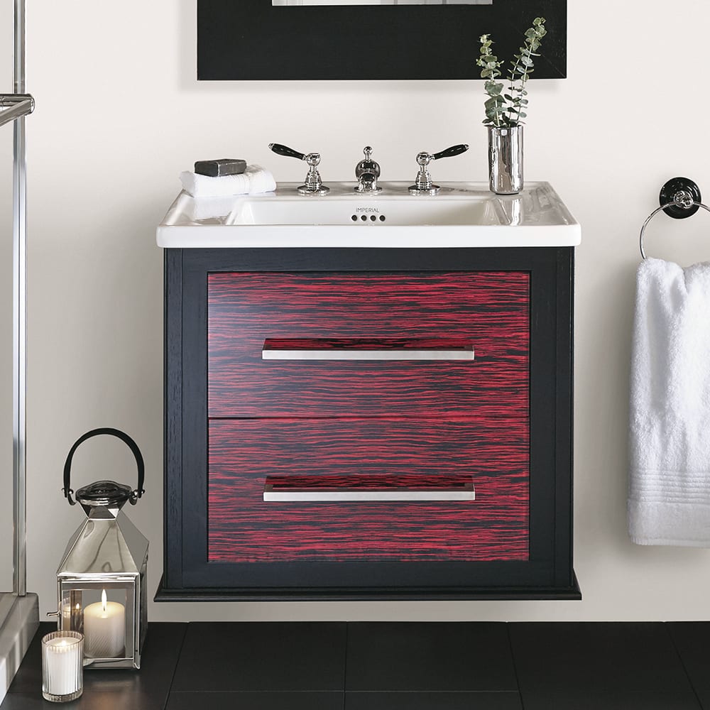 IMSR73 Подвесной туалетный столик Radcliffe Attica с передними ящиками из красного стекла Radcliffe Imperial 