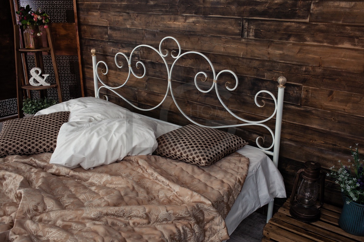 Кованая двуспальная кровать 180х200 с двумя спинками белая "Флоренция" FRANCESCO ROSSI ФЛОРЕНЦИЯ 134677 Белый - Вид №2