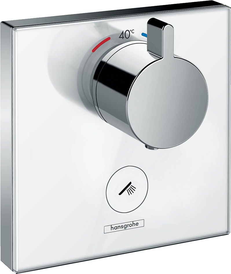 15735400 Стеклянный термостат ShowerSelect HighFlow для скрытого монтажа, для 1 функции и дополнительной розетки Hansgrohe 