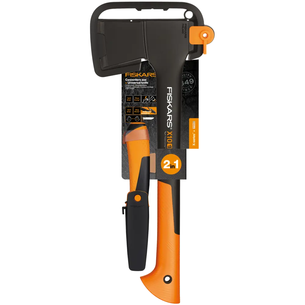 Набор Fiskars топор Х10 и универсальный нож с точилкой STLM-2200022 - Вид №7