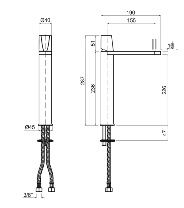 Однорычажный высокий смеситель для раковины Antoniolupi Indigo ARCH-00026955 - Вид №1