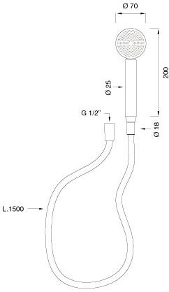 Ceadesign Ручной душ из нержавеющей стали со шлангом Lutezia Ltz 91 - Вид №1