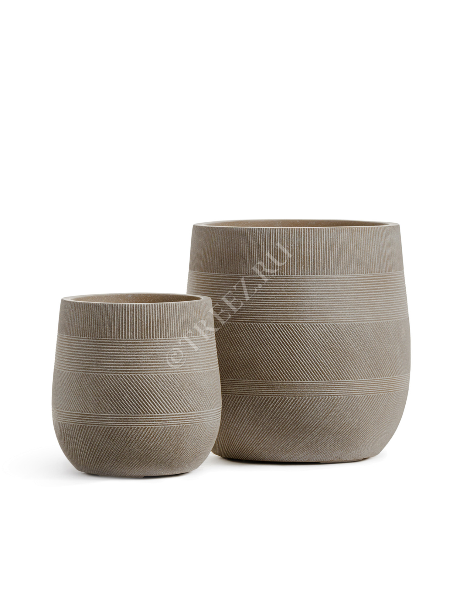 41.1020-0046-LM-31 Кашпо  ERGO - серия Graphics - Округлая чаша - Капучино Цветочная коллекция 