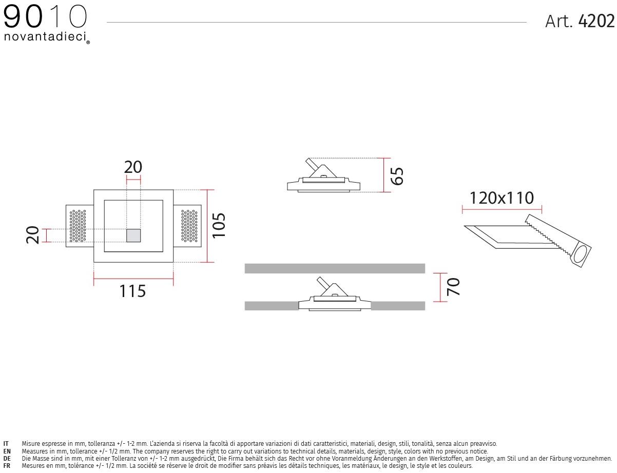 9010 novantadieci Настенный светодиодный светильник из cristaly®  4202  - Вид №2