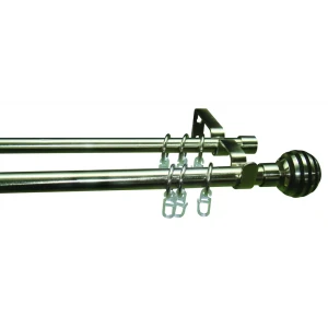 Карниз двухрядный Inspire раздвижной Диско 160-300 см цвет никель 13294431 STLM-2061703