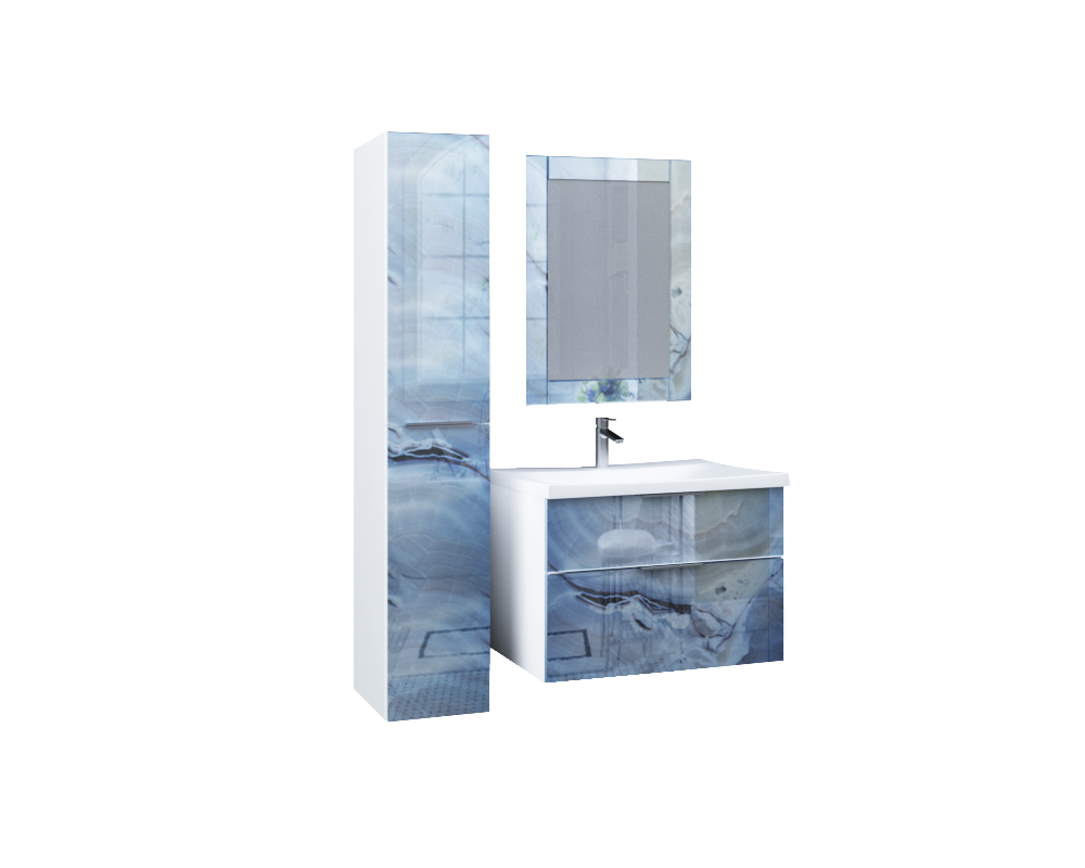 У73245 Зеркало Glass 60*80 Blue marble 1 Marka Glass