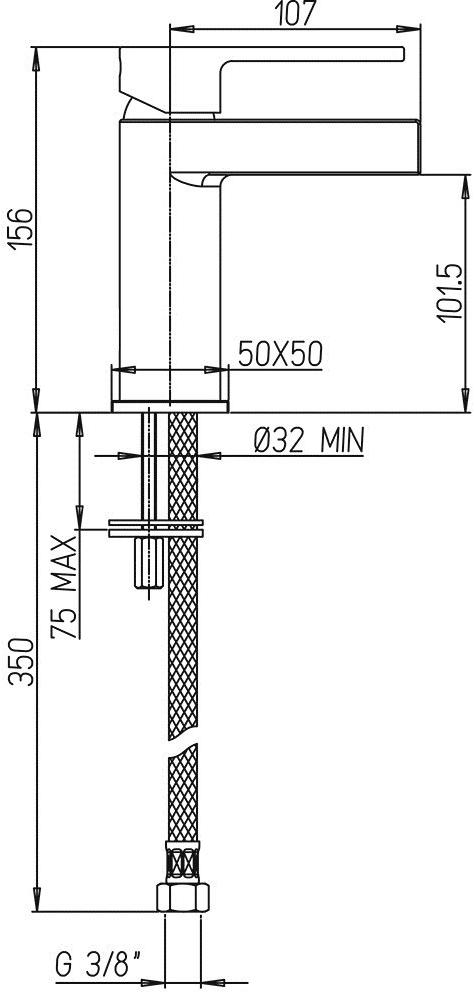 Paini Dax-R 84CR205WFRKM смеситель для раковины  - Вид №1