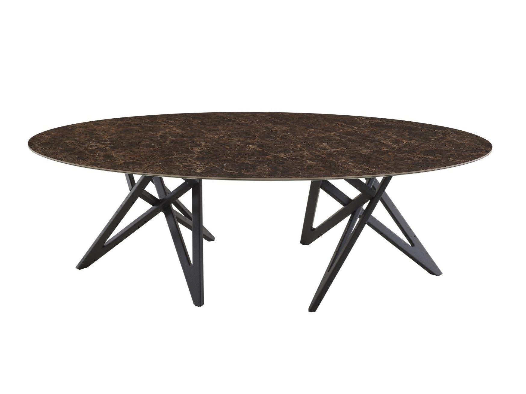 Овальный стол с столешницей из керамогранита с эффектом мрамора Ligne Roset ENNÉA ARCH-00147017 - Вид №3