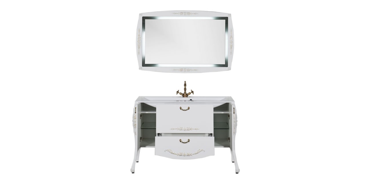 Комплект мебели Aquanet Виктория 120 белый/золото 00184413 - Вид №4