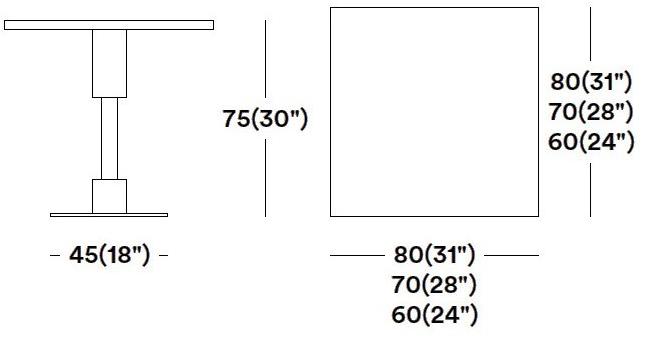 Tirolo Квадратный стол из массива дерева Orlando 081 h75 - Вид №1