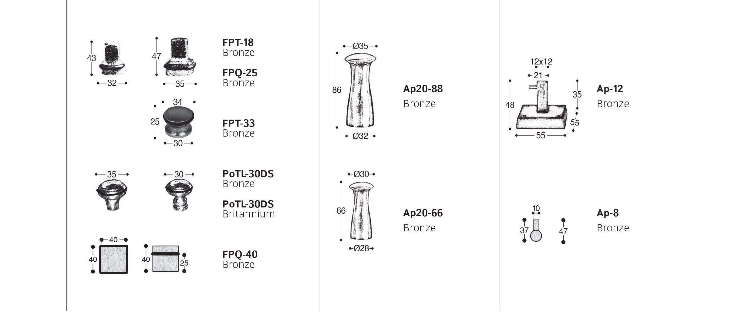Бронзовые дверные упоры GIARA ART DESIGN-BRONZE AP-12 ARCH-00137606 - Вид №2