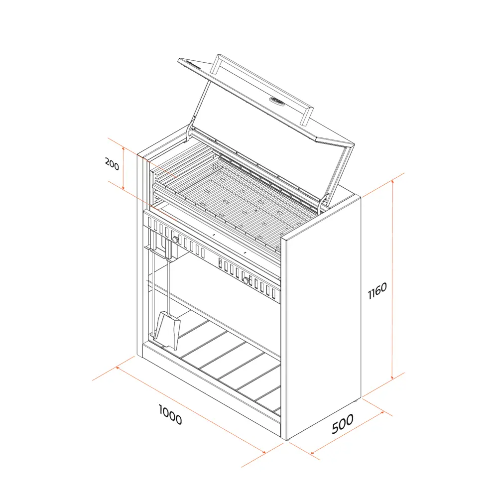 Гриль Gratar Expert EGR 1000 2 мм 116x100x50 см STLM-2175049 - Вид №7