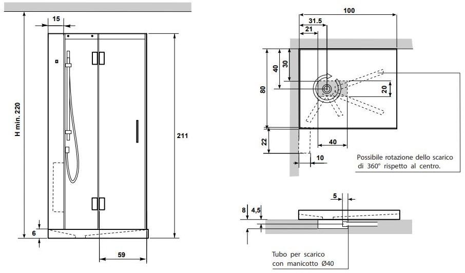 Gruppo Geromin Многофункциональная угловая душевая кабина из хрусталя с гидромассажем Tempo sun-id-1384185 - Вид №2