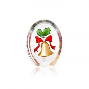 34240 Скульптура "Рождественский колокольчик", золотая/красная/зелёная, 75/100 мм. Maleras