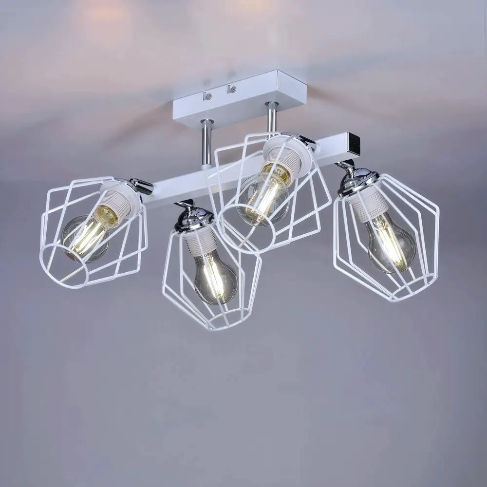 Люстра потолочная Дрим РС21514 4 лампы 12 м² цвет белый РОССВЕТ STLM-2151296 - Вид №1