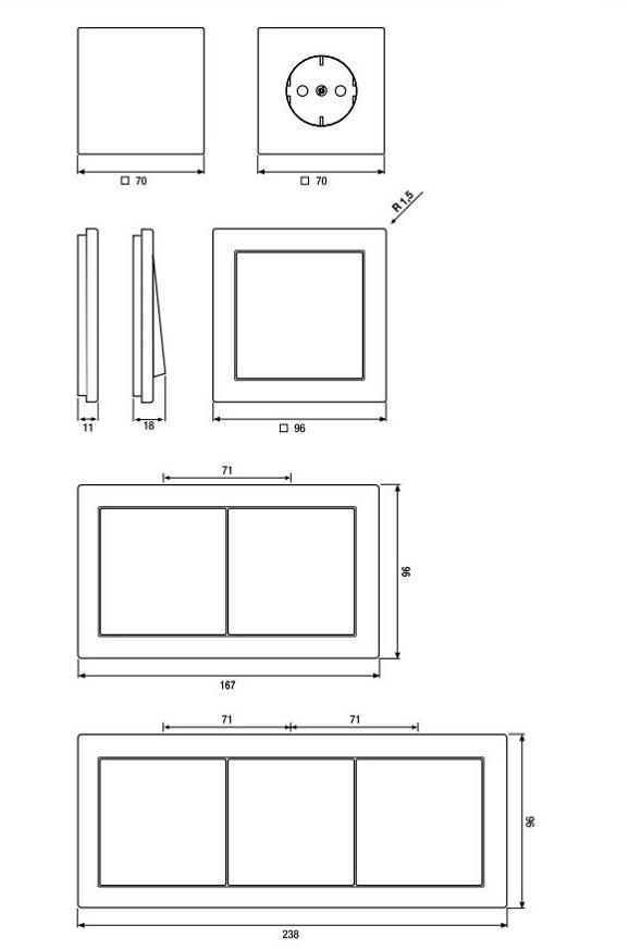 JUNG Гражданская серия из лакированного алюминия Ls design sun-id-1348292 - Вид №1