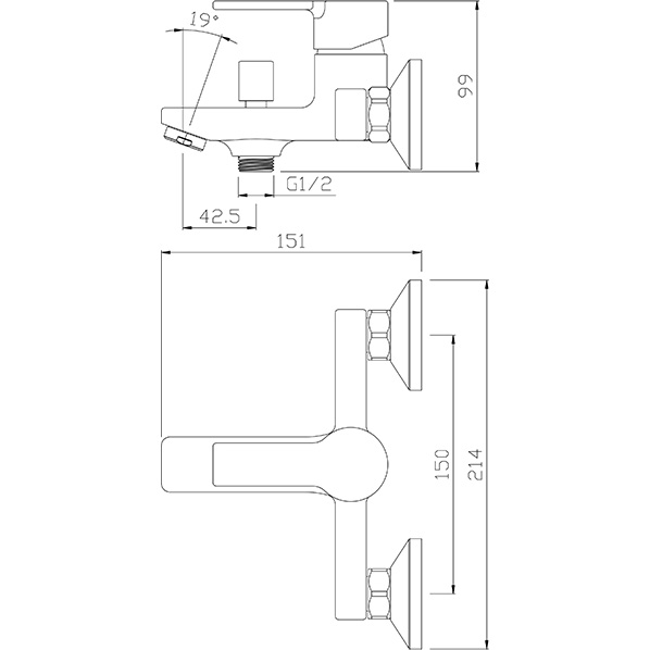 35-05 TITAN  Смеситель для ванны  ARGO kran 3505titan - Вид №1