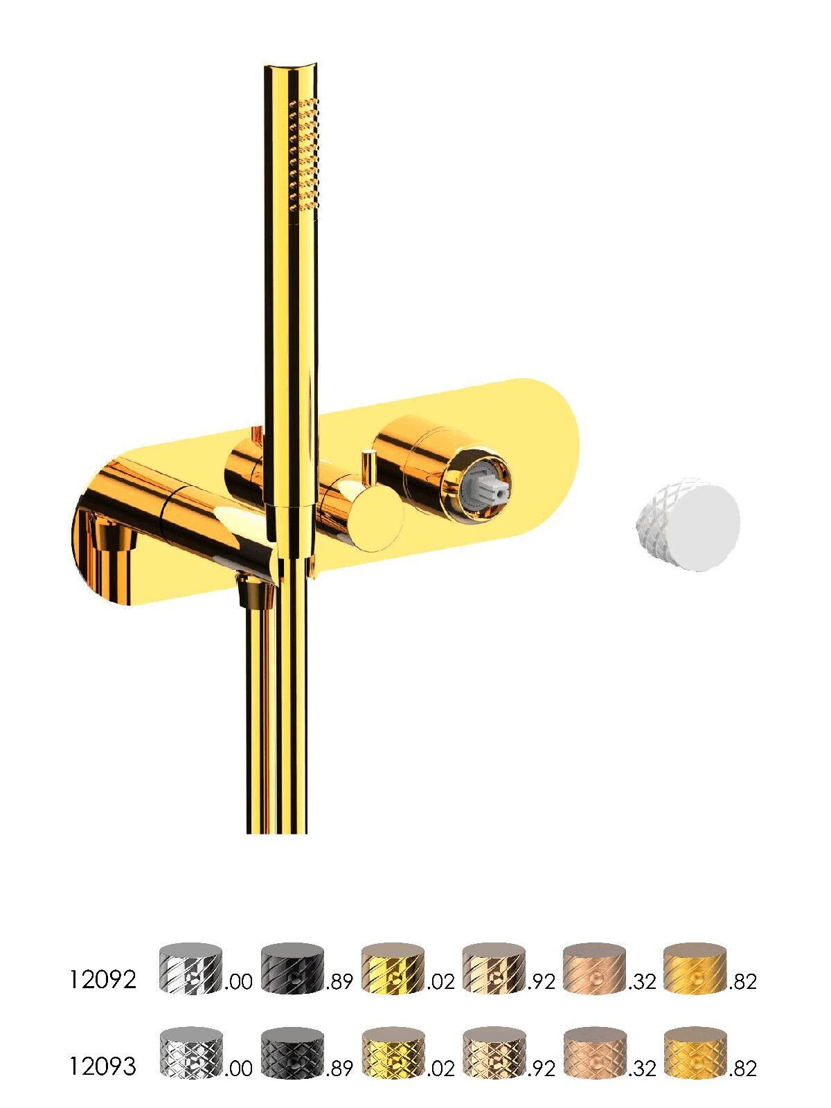 Однорычажный смеситель для душа с 3 отверстиями и ручным душем Rubinetterie Frattini Pepe XL ARCH-00031993 - Вид №2