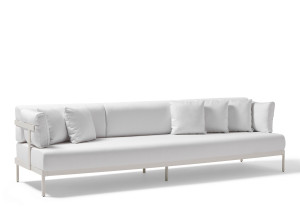 4-местный алюминиевый садовый диван с порошковым покрытием и тканью