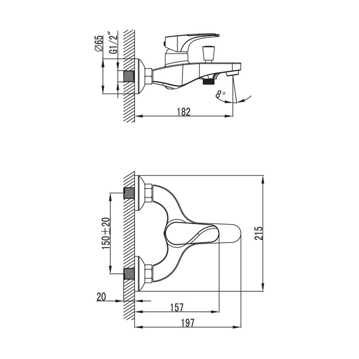 SOLSB00M02 Milardo Solomon Смеситель для ванны с коротким изливом Solomon Россия - Вид №9
