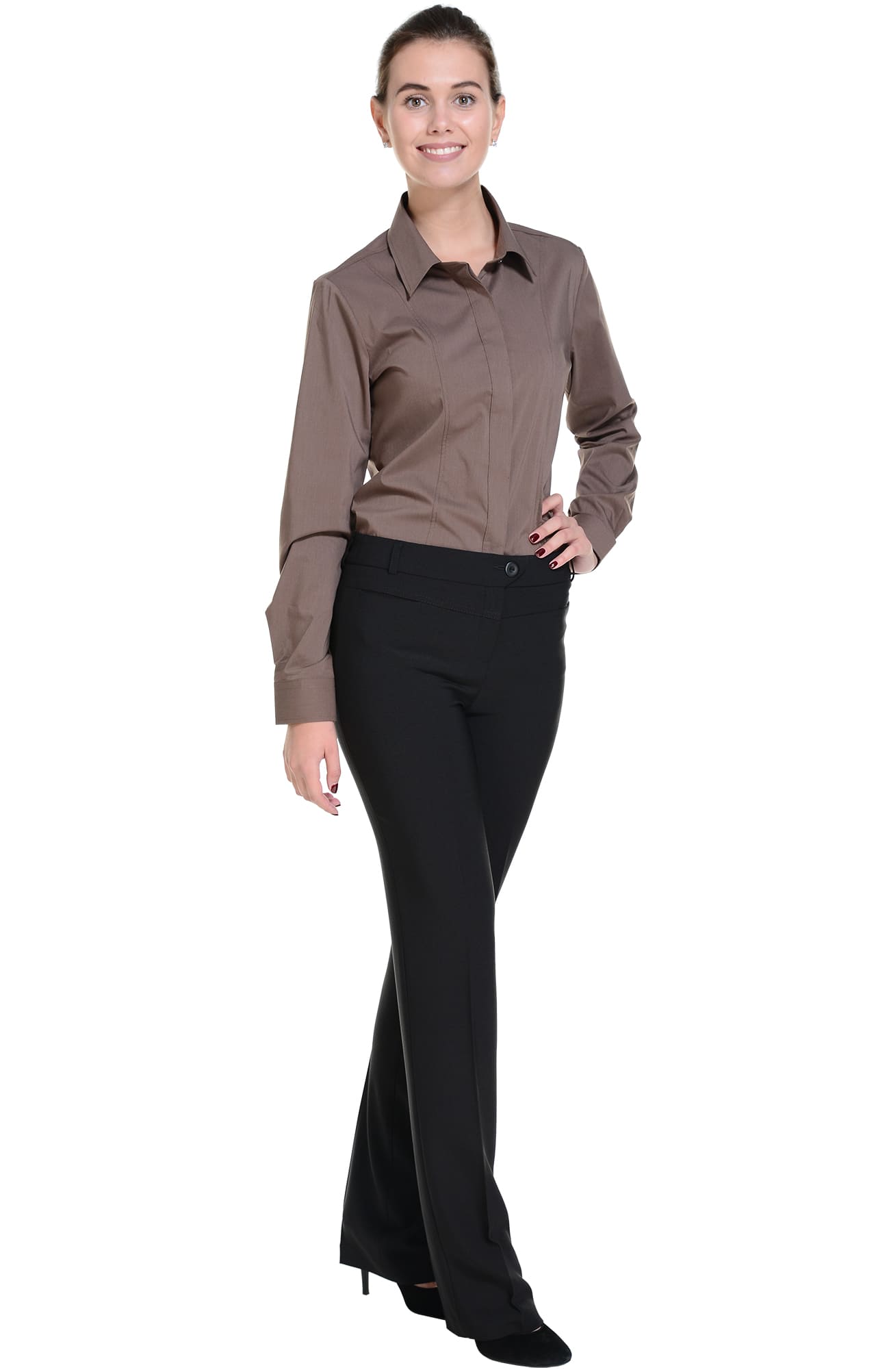 62510 Рубашка женская  chocolate El-Risto  Корпоративная одежда  размер 42 (S)  - Вид №5