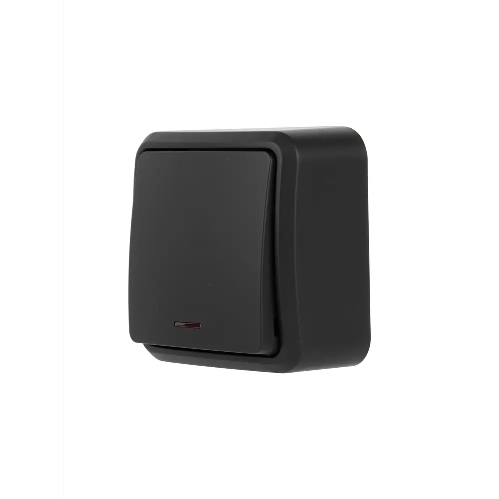 Выключатель LEXMAN First накладной с подсветкой, черный матовый 88780878 First 1 STLM-1115788 - Вид №1