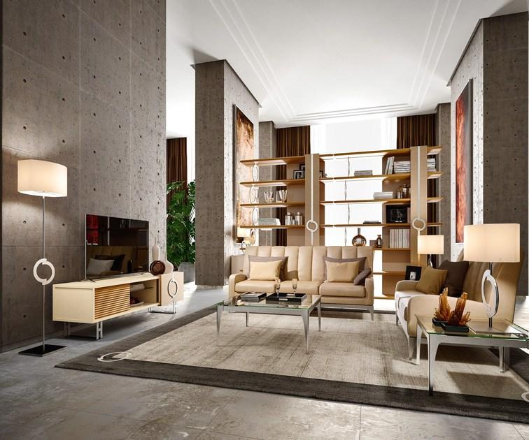 Caroti Низкий лакированный хрустальный тумба под телевизор в современном стиле с книжным шкафом Concept Art.162 - lift - Вид №2