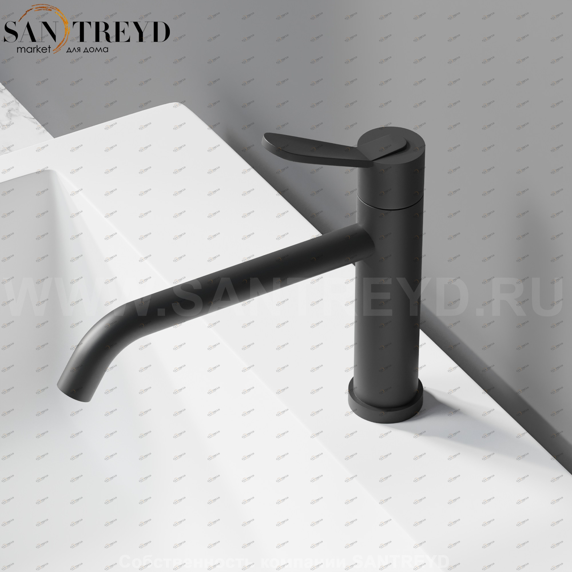 Смеситель AFEZ002E FEZ 2 для раковины черный матовый Agape